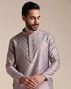 Purple Jacquard Kurta Set